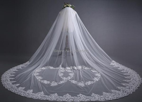 

bridal veils stunning onelayer tulle long wedding lace with comb qy1803153, Black