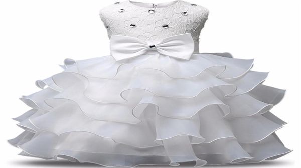 

02 years big bow baby girl clothes summer girls lace flower ball gown one year birthday girl dress bebes fille robe de bapteme lj7787255, Red;yellow