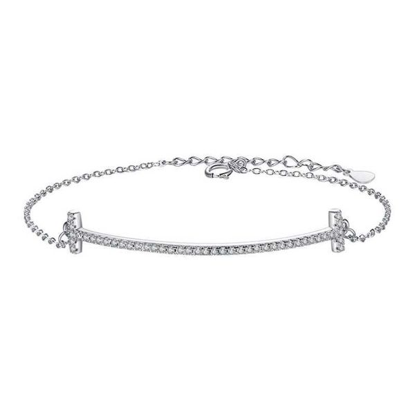 

925 sterling silver bracelet women's moissanite diamond bracelet tiffay smile row diamond smiling face bracelet, Golden;silver