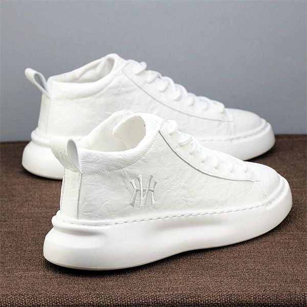 

dress shoes shoes for men casual sports shoes spring autumn white shoes male sneakers trend genuine leather heightening flat running shoes 2, Black