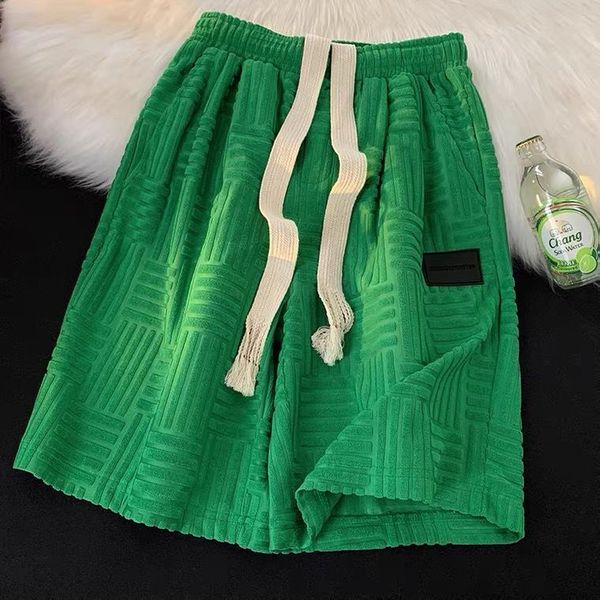 

men's shorts women/men luxury street casual shorts outer wear towel shorts loose high waist straight five-point pants wide leg pants 23, White;black
