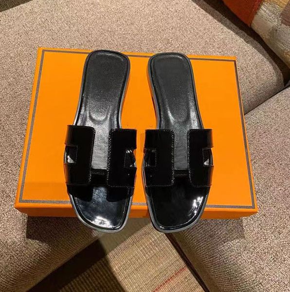 

beach slippers flat bottom designer slippers leather lady slides beach sandal summer genuine leather slipper shoes ladies sandals large lazy, Black