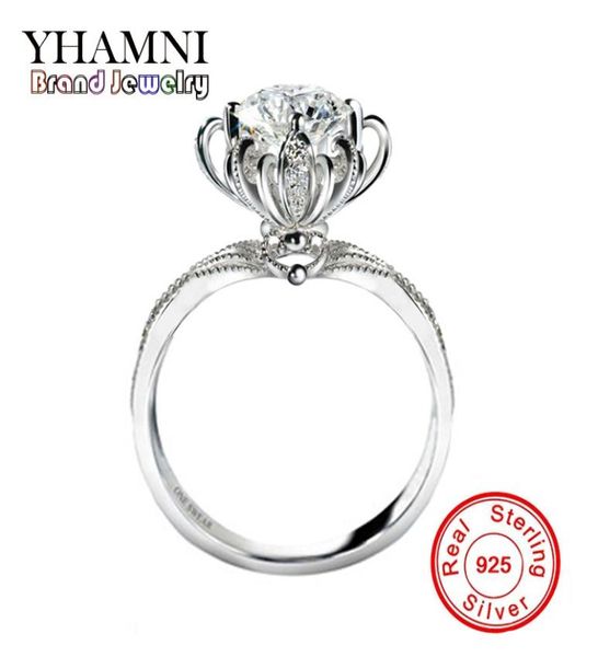 

yhamni luxury fashion 925 sterling silver ring luxury 6mm diamond engagement wedding rings for women rx0496993540, Slivery;golden