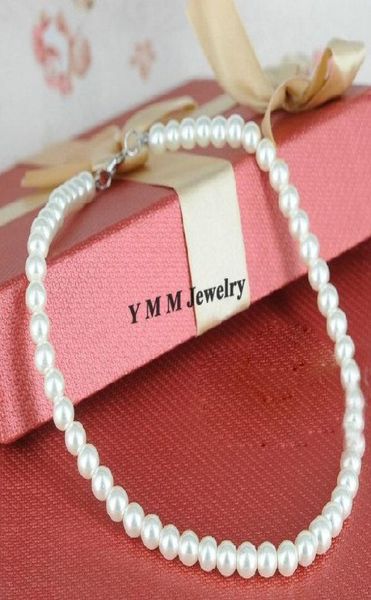 

fashion 8mm white imitation pearl necklace for promotion imitation pearl chokers 3024424, Silver