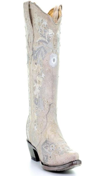 

boots women039s white floral embroidered western snip toe07484024, Black