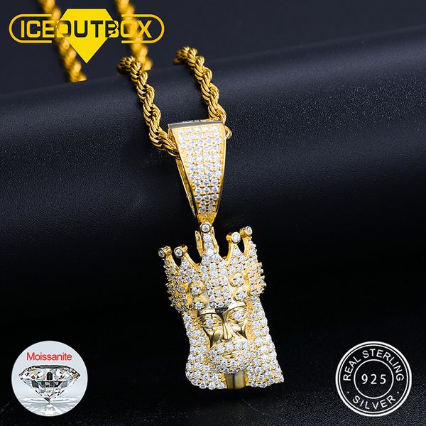 

pendant necklaces hip hop jesus necklace men iced out full shining head face 925 sterling silver charm jewelry 230519