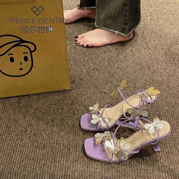 

pierson super fairy bow sandals for women outwear 2023 summer new fashion open toe high heels, Black