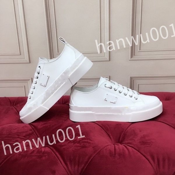 

new designer womans shoes leather lace up men's fashion platform sneakers white black mens womens casual shoes