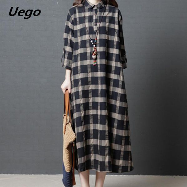 

dresses 2023 new arrival turndown collar button fashion blouse dress cotton linen loose women casual spring summer dress autumn dress, Black;gray