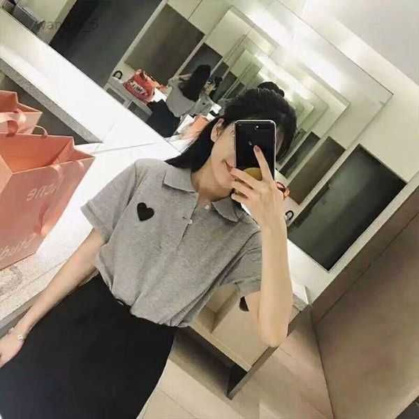 

designer t shirt commes des garcons chaopai play love polo men's and women's couple cotton short sleeve parent child set half agm6, White;black