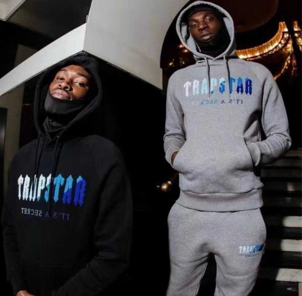 

men's tracksuits trapstar hoodie sweatshirt set men towel embroidery winter fleece hoodied sweatshirts tracksuit 8ess, Gray