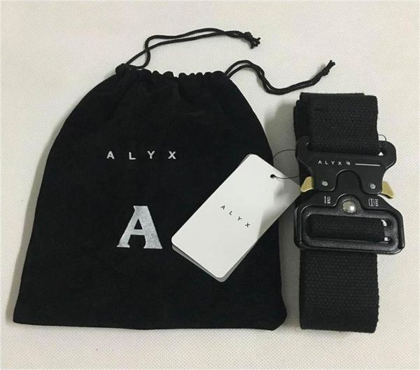 

alyx belt 128cm fashion safety belt men women rollercoaster black metal button canvas alyx4966312, Black;brown