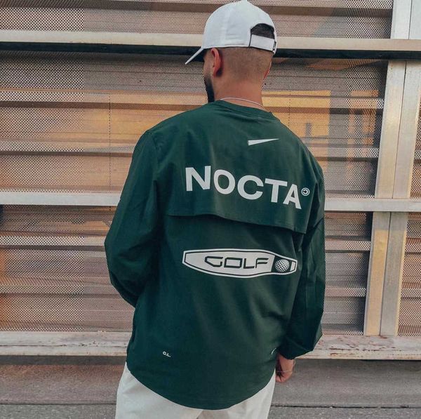 

2023 men's hoodies us version nocta golf co branded draw breathable quick drying leisure sports t-shirt long sleeve round neck summer 7, Black