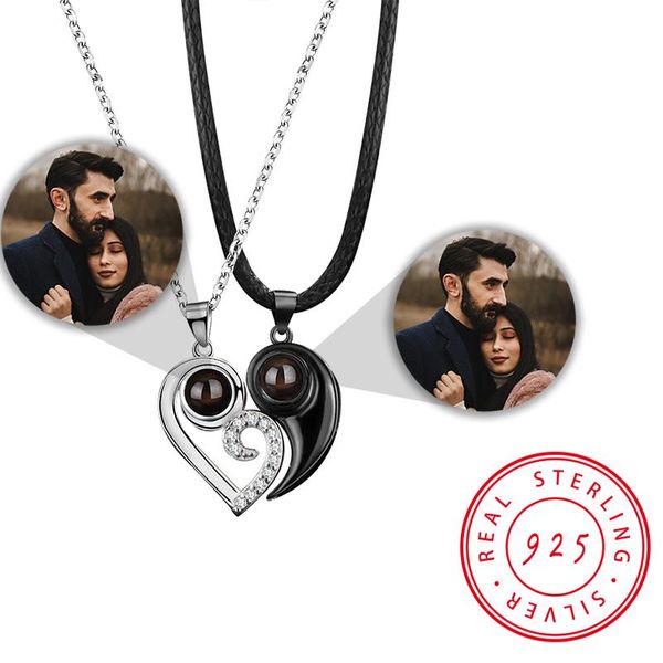 

necklaces 925 silver love zircon couple projection p necklace custom pet p necklace personalized custom valentine's p necklace