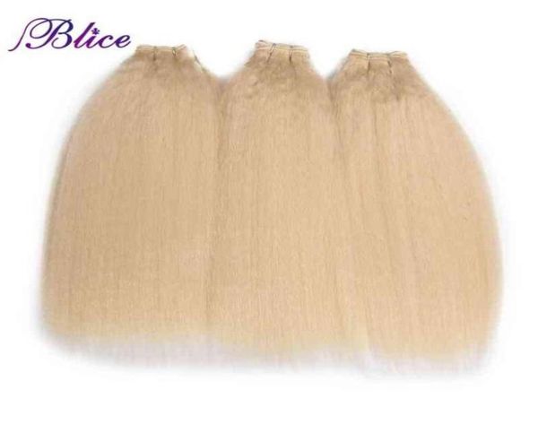 

blice synthetic hair extension kinky straight weaving pure color hair wave 3pieceslot hair bundles for women h2204294129604, Black
