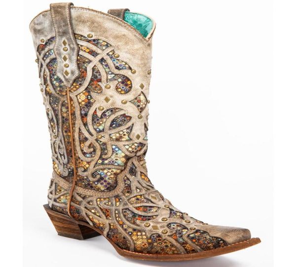 

boots women039s taupe inlay western snip toe012345676463879, Black