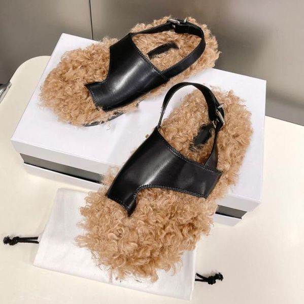 

womens slippers fur slipper sandals wei 22s winter sandal sliders sandals fluffy shoes fuzy jacquemes slides slipper jacquem jacqu7905469, Black