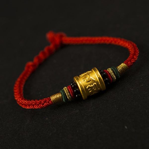 

bangle tibetan buddhism 925 silver sterling six words engraved mantra prayer buddhism bracelet cord chain chinese handmade jewelry, Black