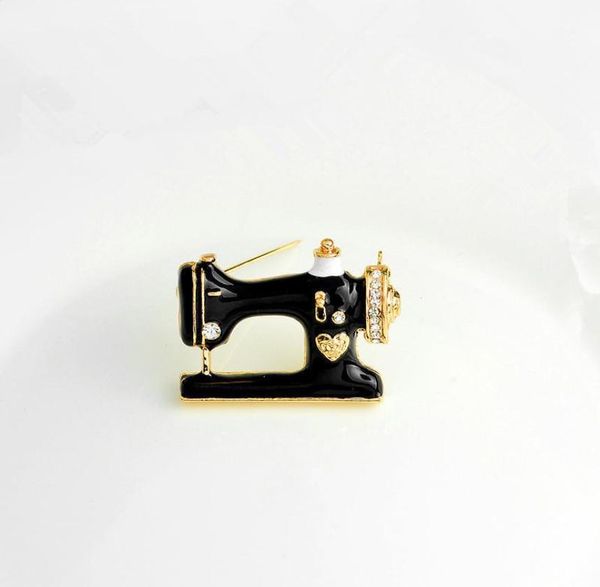 

qcooljly cute sewing machine brooches trendy black clolor metal brooch pins charm jewelry for women girls wedding party16959114, Gray