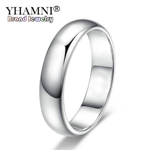 

yhamni lose money promotion real pure white gold rings for women and men with 18kgp stamp 5mm gold color ring jewelry 7948790, Silver