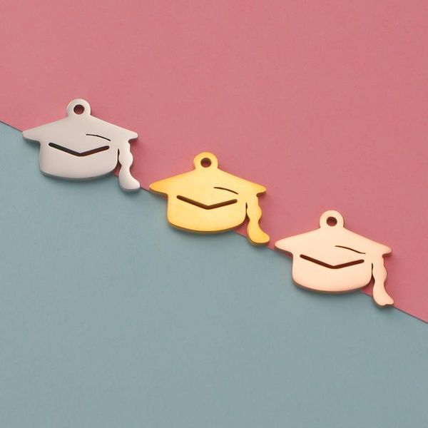 

other fnixtar 20pcs/lot 16*20mm graduation hat pendant stainless steel necklace bracelet accessories diy jewelry making gift
