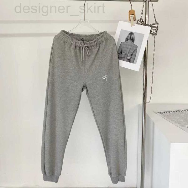 

women's pants & capris designer autumn and winter solid color embroidery ttie women's sports casual pants temperament m88f, Black;white