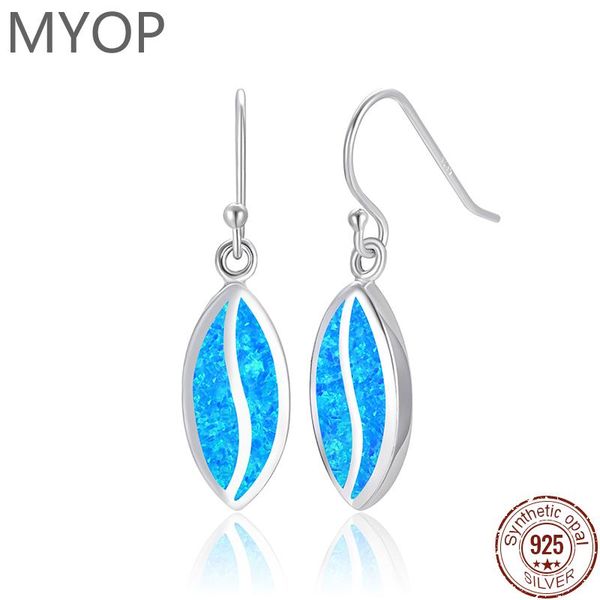 

knot myop 925 sterling silver drop earrings exquisite geometric blue fire opal earrings for women jewelry fashion earrings gift