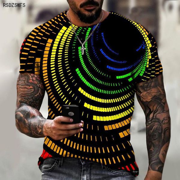 

men's t-shirts brand men's summer short sleeve tech swirl digital information 3d printing men's t-shirt harajuku fashion stre, White;black