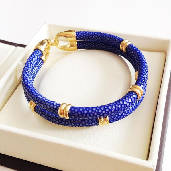 

bangle classic genuine blue stingray double strap bracelet bangle original thailand stingray bracelet for men jewelry bl02968, Black