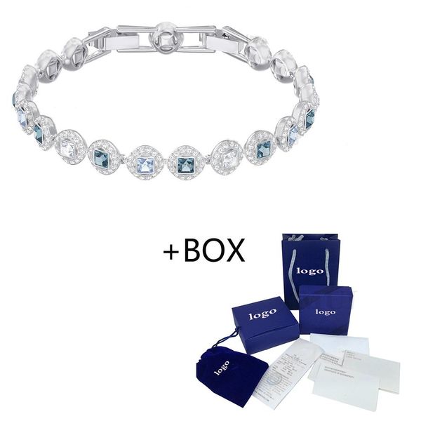 

bangle 2020 sparkling crystal navy blue adjustable bracelet female valentine's day send girlfriend gift, Black