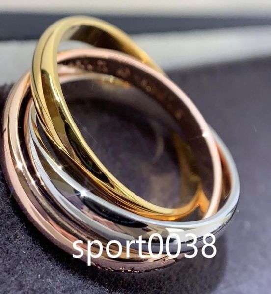 

trinity series ring tricolor 18k gold plated band vintage jewelry official reproductions retro fashion advnced diamants exquisite5002044, Silver