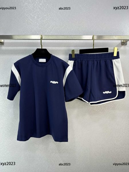 

luxury women's tracksuits designer sports suit size s-l 2pcs white striped loose t-shirt and elastic waist shorts #multiple product, Gray