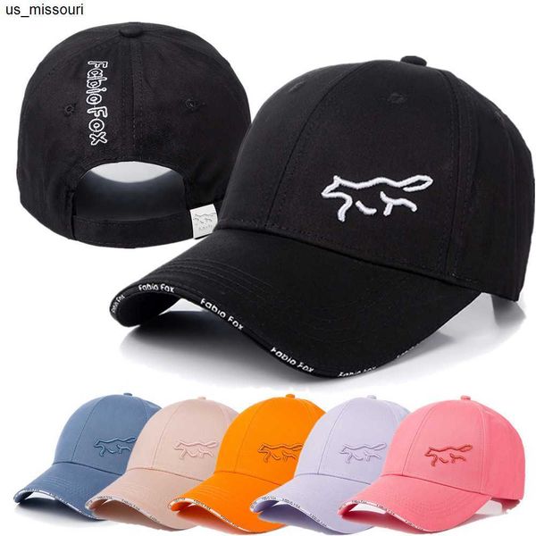 

ball caps snapbacks new women cotton cap fashion fabio fox embroidered baseball cap female casual adjustable outdoor streetwear hat j230520, Blue;gray