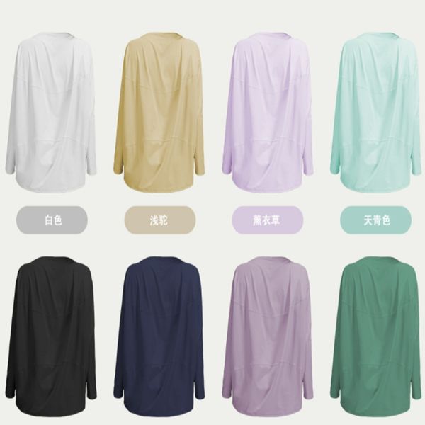 

lu-001 women's yoga fiess t-shirt new quick dried sports loose gym tight long sleeve yoga gym running sportswear