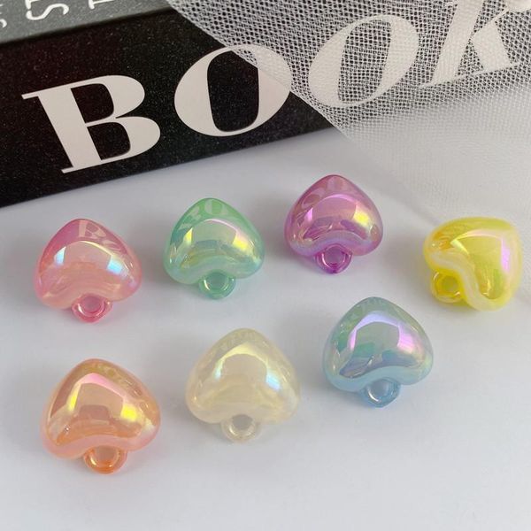 

crystal spring style 100pcs/lot 18mm color print cartoon hearts shape resin beads with hanger diy jewelry earring/bracelet accessory