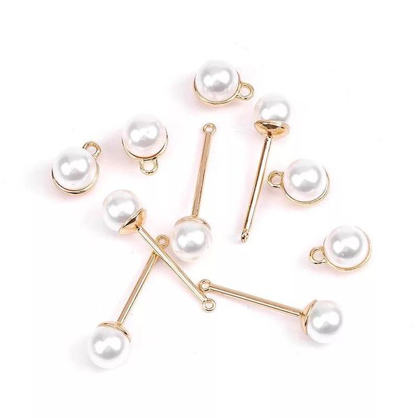 

other 50pcs/lot white beads decoration geometry rounds/stick shape alloy floating locket charms diy jewelry earring pendant accessory