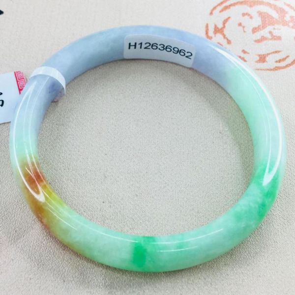 

bangle certified jade bangles jewelry pure natural jadeite bracelet natural elegant tricolor female jade bracelet girlfriend mom gifts, Black
