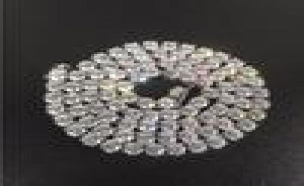 

mens diamond gold tennis chain necklace hip hop iced out bling chains jewelry men stainless steel silver necklaces5176062, Black