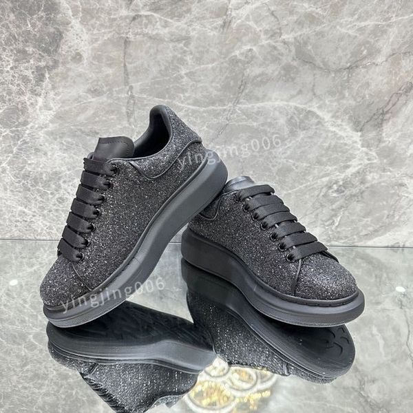 

r platform men casual shoes leather lace-up sneaker lady flat running trainers letters gym sneaker2023, Black