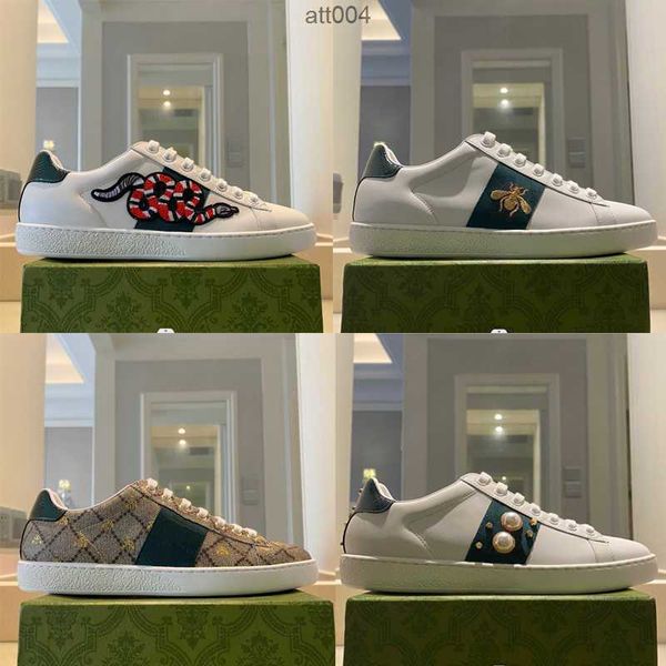 

ceiling retro designer brand shoes classic trainers love sneakers leather sneaker flower embroidered python tiger cock 100% ace men women ne, Black