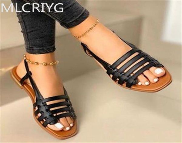 

mlcriyg women039s shoes summer 2021 new flat round toe crossborder casual sandals for pregnant women plus size 43 platform12920704, Black