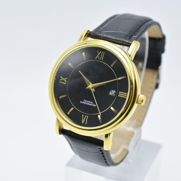 

classic atmosphere good looking business switzerland annual explosions highend mens watches luxury fashion black dial calendar mens watch, Slivery;brown