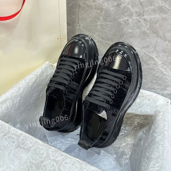 

new brand designer platform mens women casual shoes leather lace-up sneaker lady flat running trainers letters gym sneaker, Black