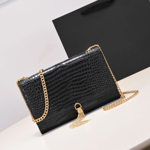 

luxury designer shoulder bags women alligator leather chain purse fashion clutch tassel handbags kate card holder purse messenger crocodile