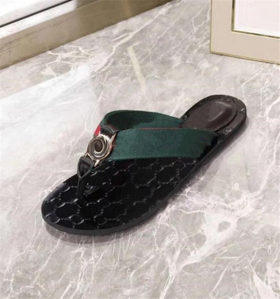 

new fashon women men casual sandals leather beach slippers design flip flops shoes peep toe sandal g0451346226075, Black
