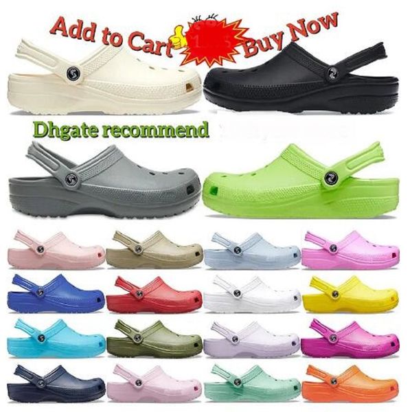 

eur36-44 man woman designer sandals slippers slides classic mens triple black white khaki navy blue waterproof shoes nursing hospital womens