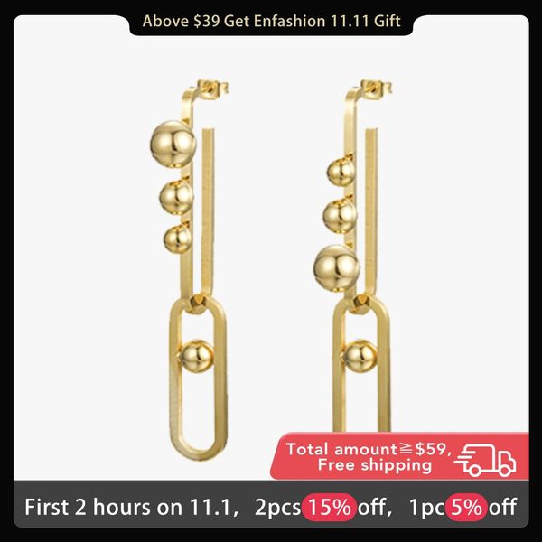 

knot enfashion jewelry u and ball drop earrings for women earings fashion jewelry long earrings oorbellen voor vrouwen eb181049, Silver