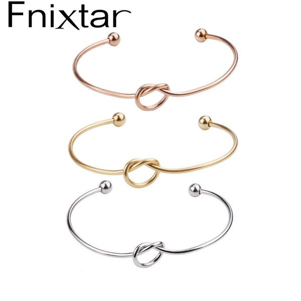 

bangle fnixar heart knot bangle stainless steel open cuff wrist bangles 2mm thickness diy initial letter knot banglle 10 piece/lot, Black