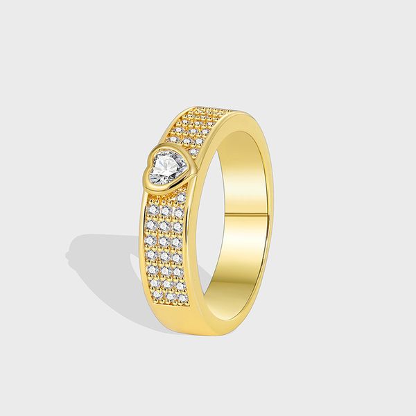 

classic design cz heart zircon band ring women wedding ring jewelry for gift, Silver
