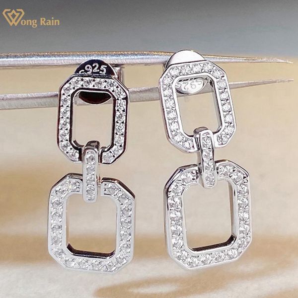 

knot wong rain personality 925 sterling silver high carbon diamonds couple dangle earrings party fine jewelry gifts drop shipping